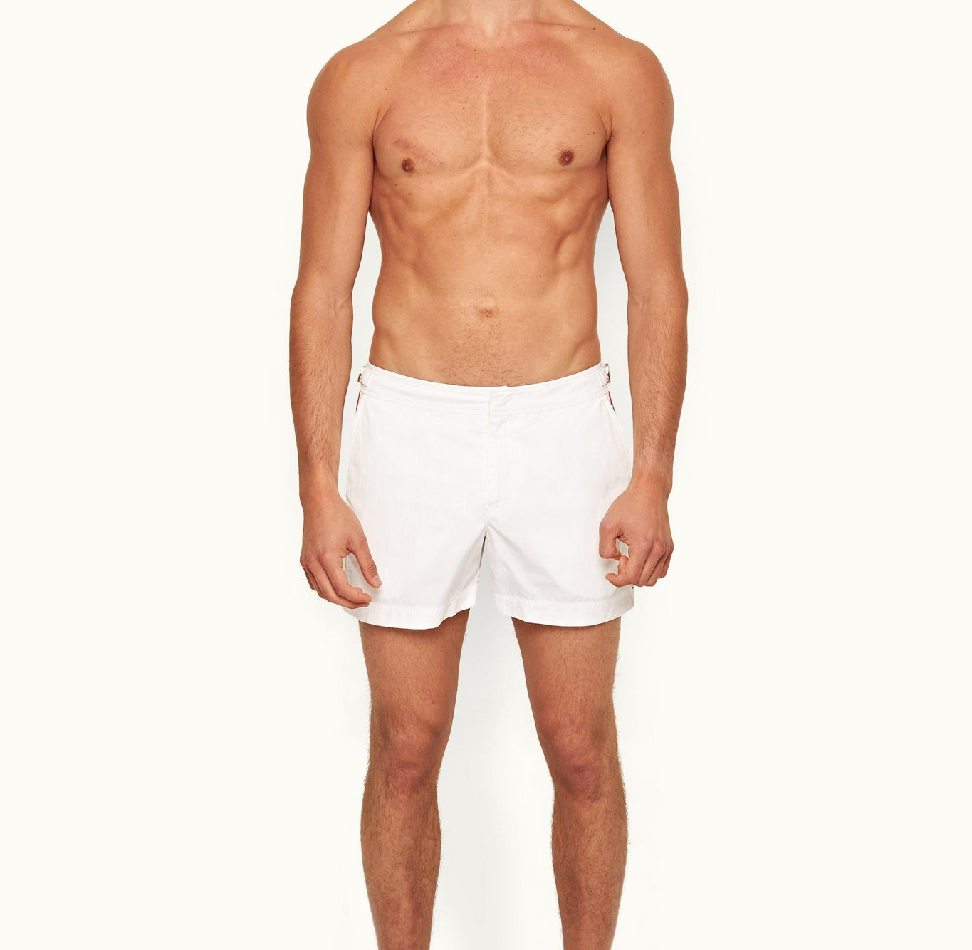 Setter Shorter-Length Concealed O.B Tape Swim Shorts | White
