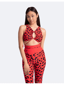 Sexy Front-Tie Support Top | Red Leo