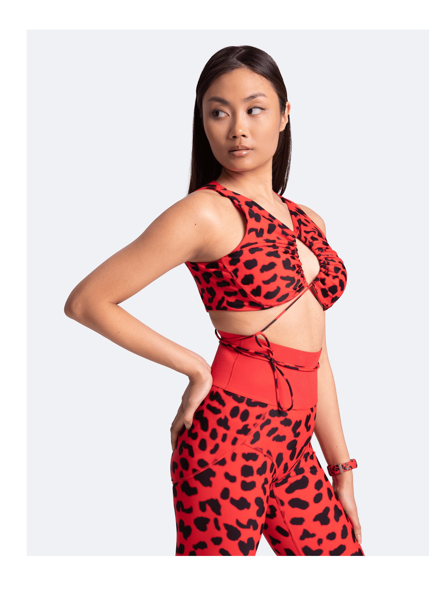 Sexy Front-Tie Support Top | Red Leo