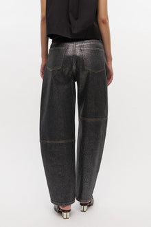 Shimmery Foil Stary Jeans | Washed Black/Black