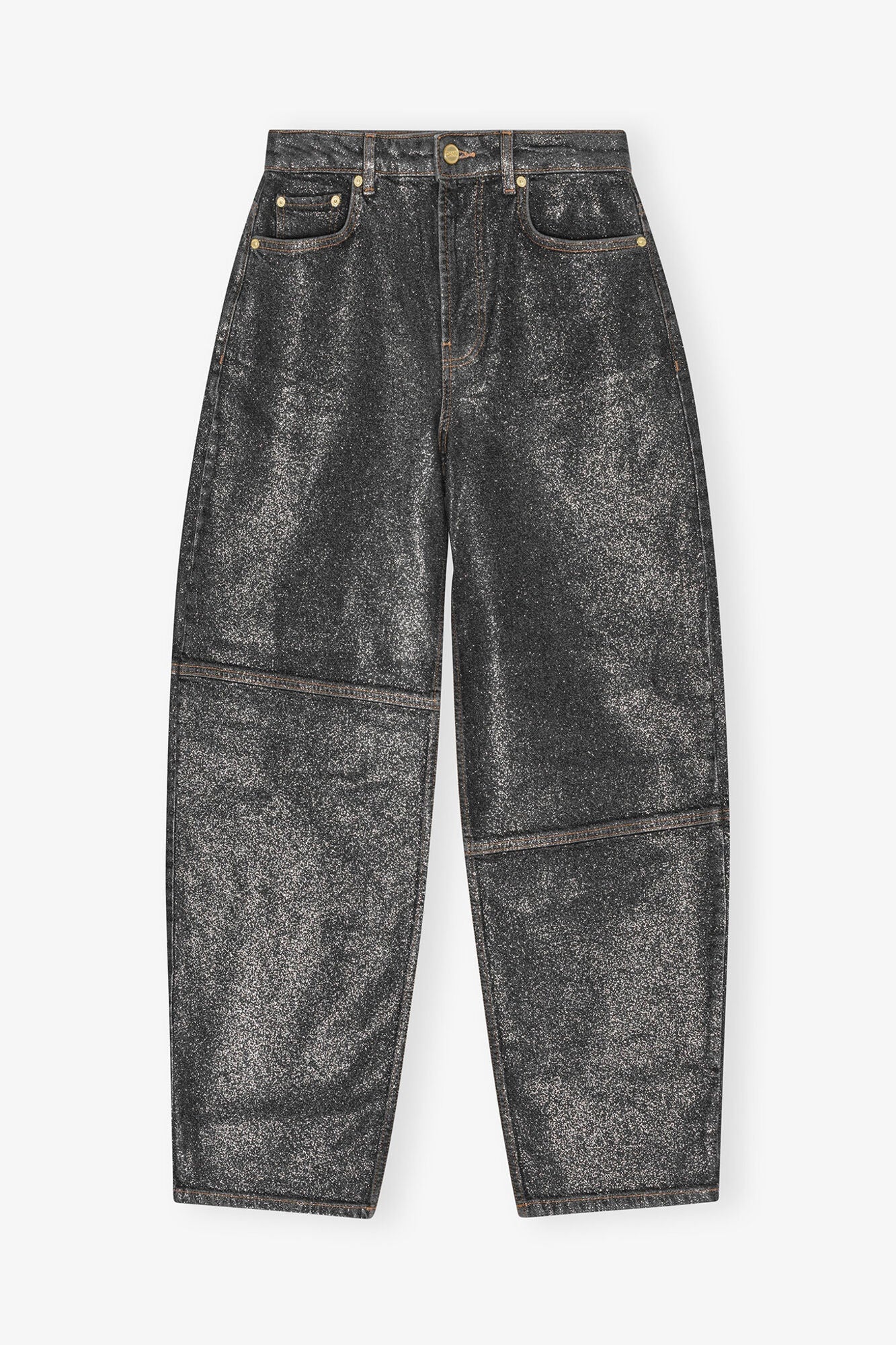 Shimmery Foil Stary Jeans | Washed Black/Black