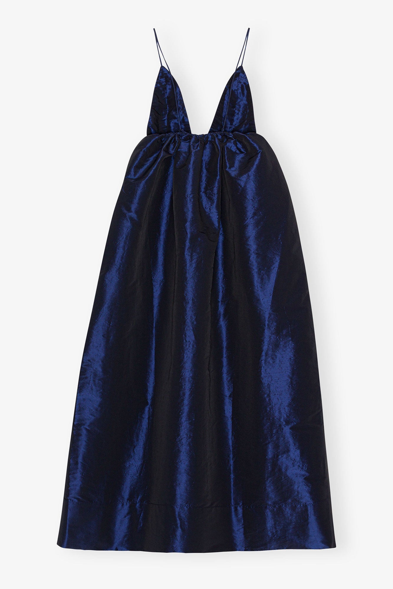 Shiny Taffeta Strap Dress | Sodalite Blue