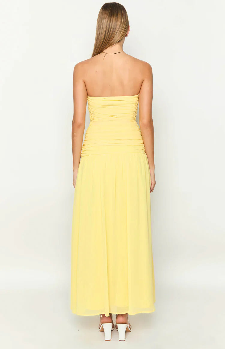 Sinclair Strapless Maxi Dress | Yellow