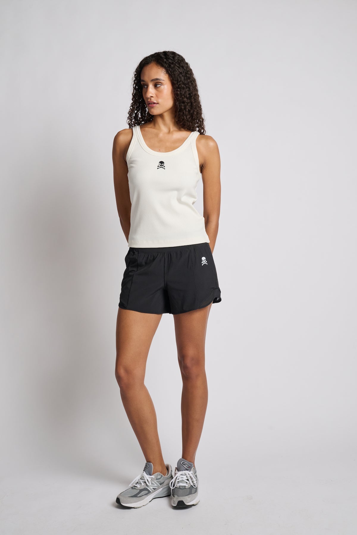 Terez | Skinny Strap Rib Tank | White