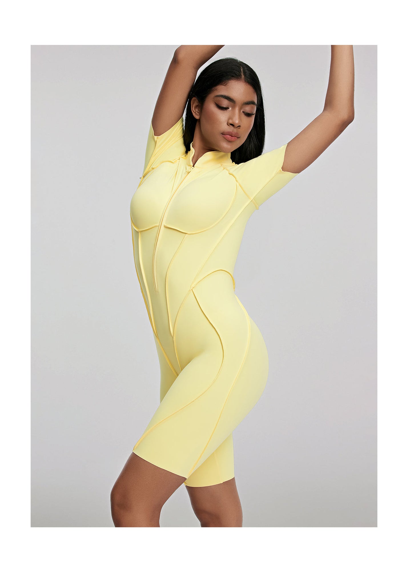Sleek Shorts Catsuit | Lemon Meringue