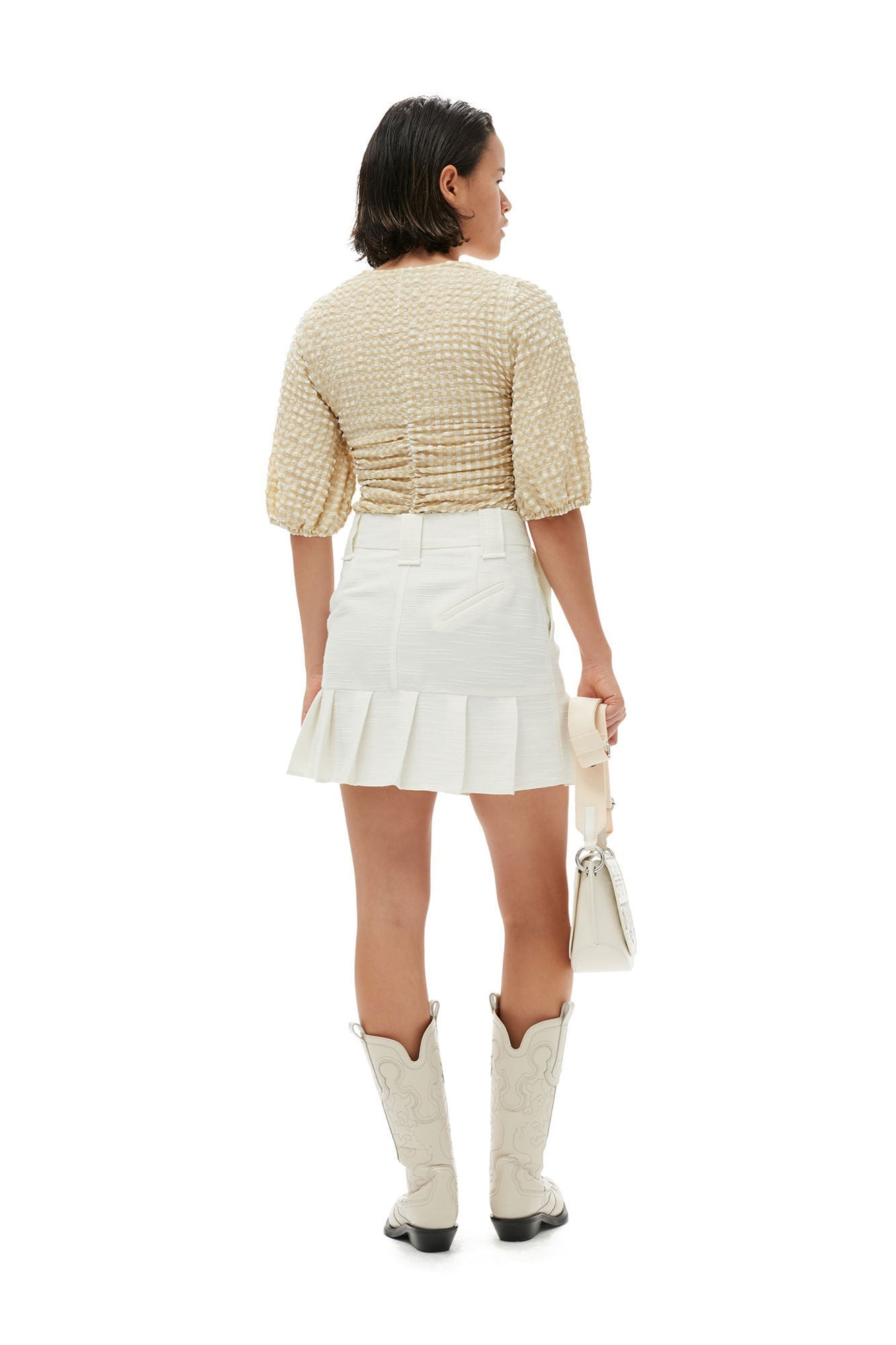 Slub Linen Mini Skirt | Egret