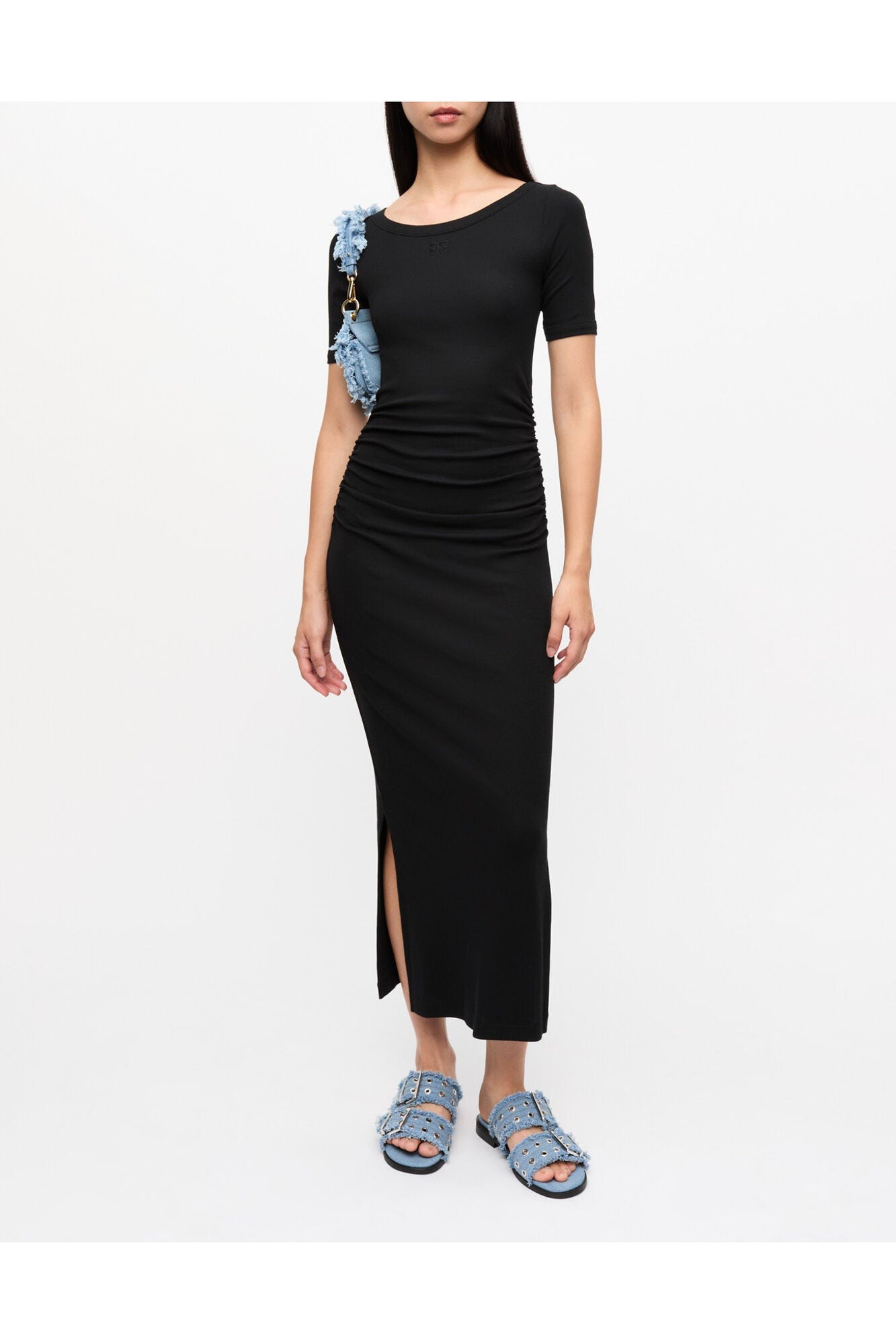 Soft Cotton Rib Dress | Black