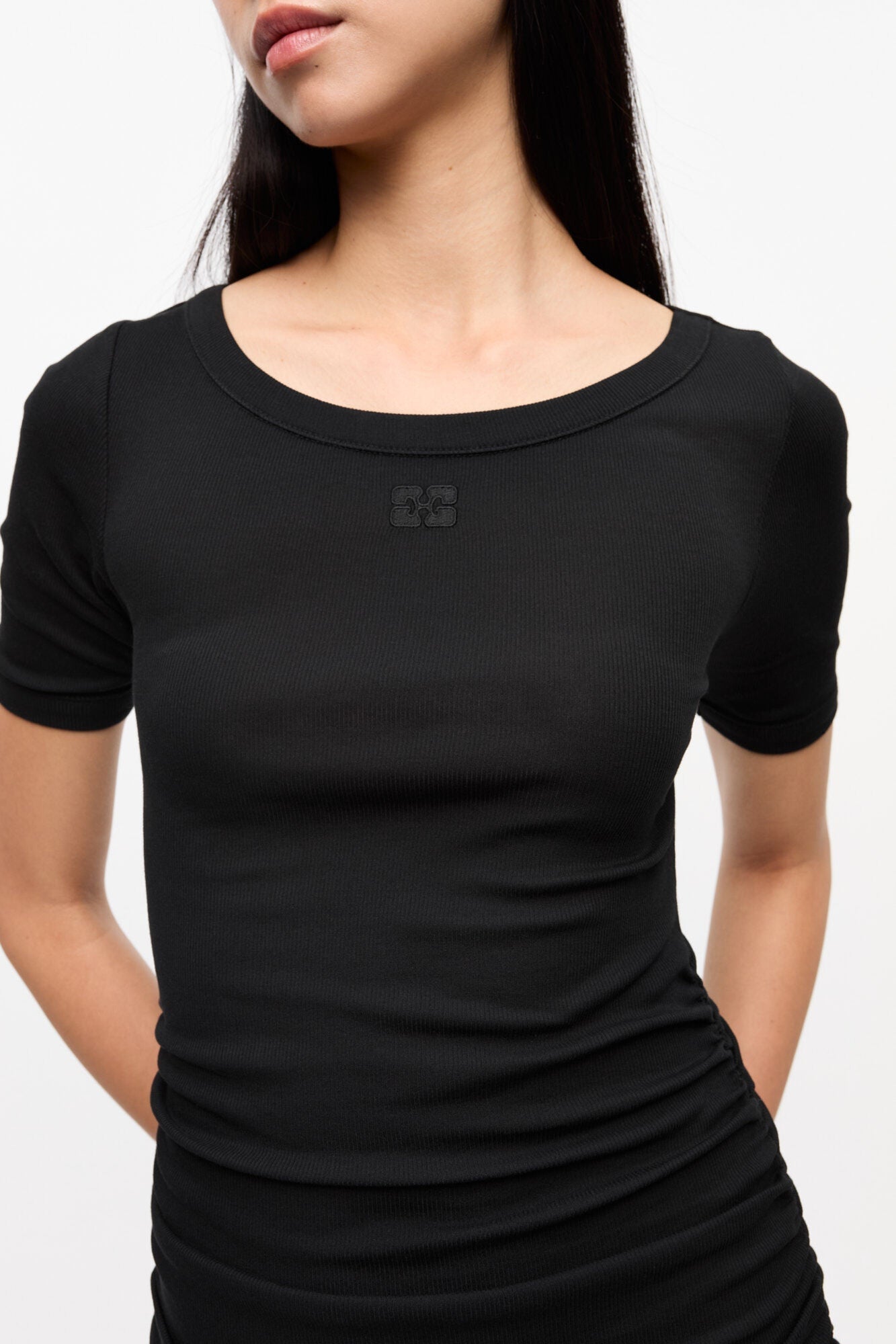 Soft Cotton Rib Dress | Black