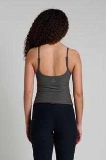 Beyond Yoga | Spacedye Forever Waist Length Tank | Dusty Forest Heather