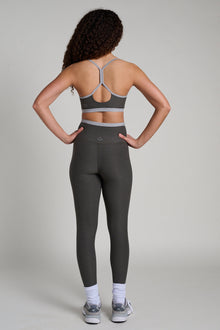 Beyond Yoga | Spacedye Outlines Strappy Bra | Dusty Forest Heather