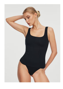 Square Neck Tank Top | Black