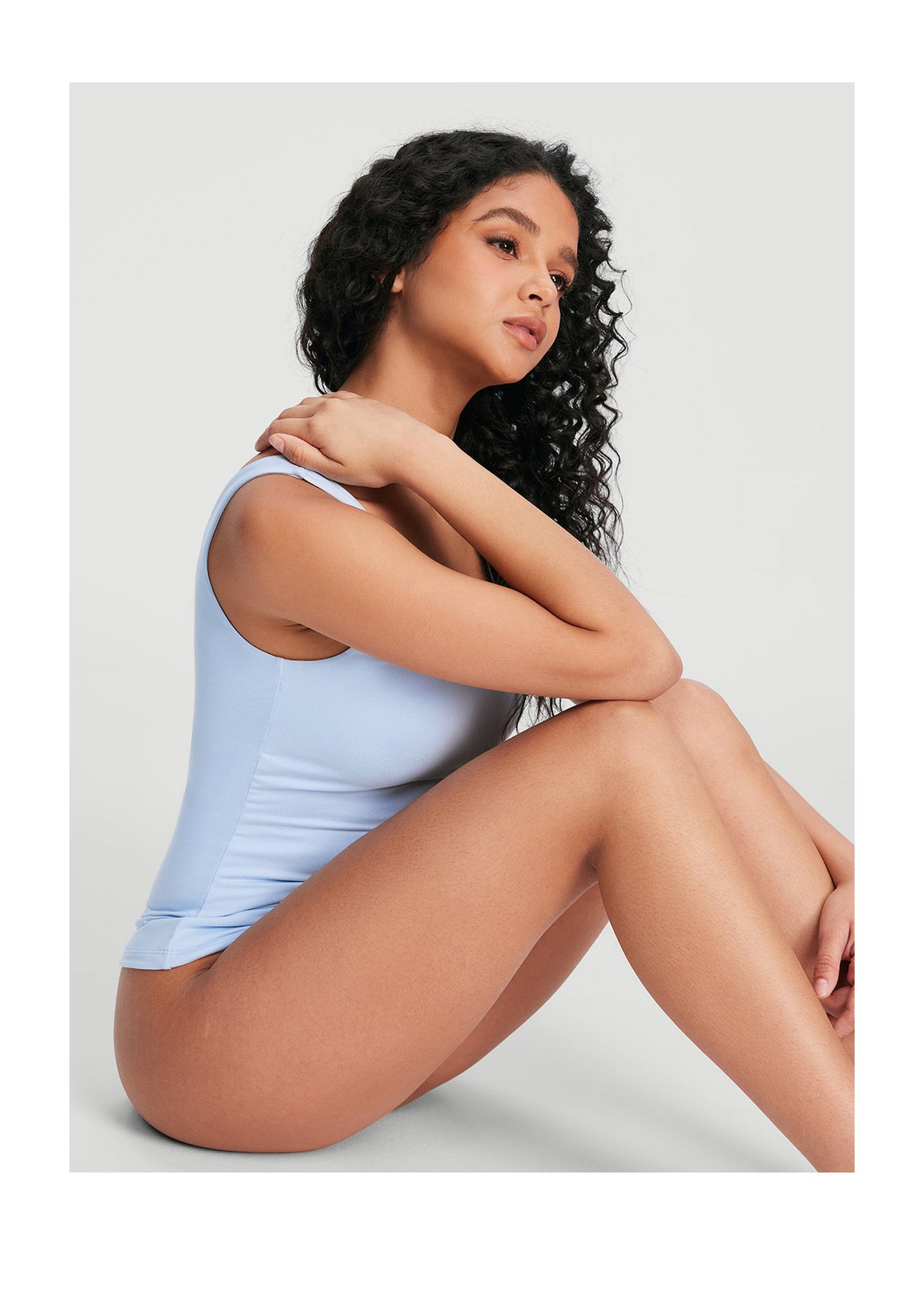 Square Neck Tank Top | Sky Blue