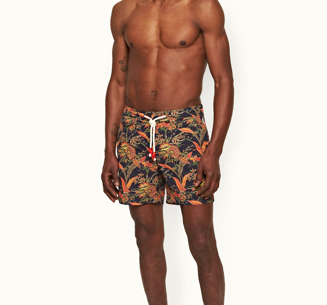 Standard Lotus Mid-Length Drawcord Swim Shorts | Midnight Navy
