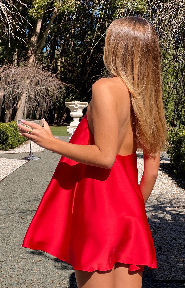 Sympathy Halter Neck Mini Dress | Red