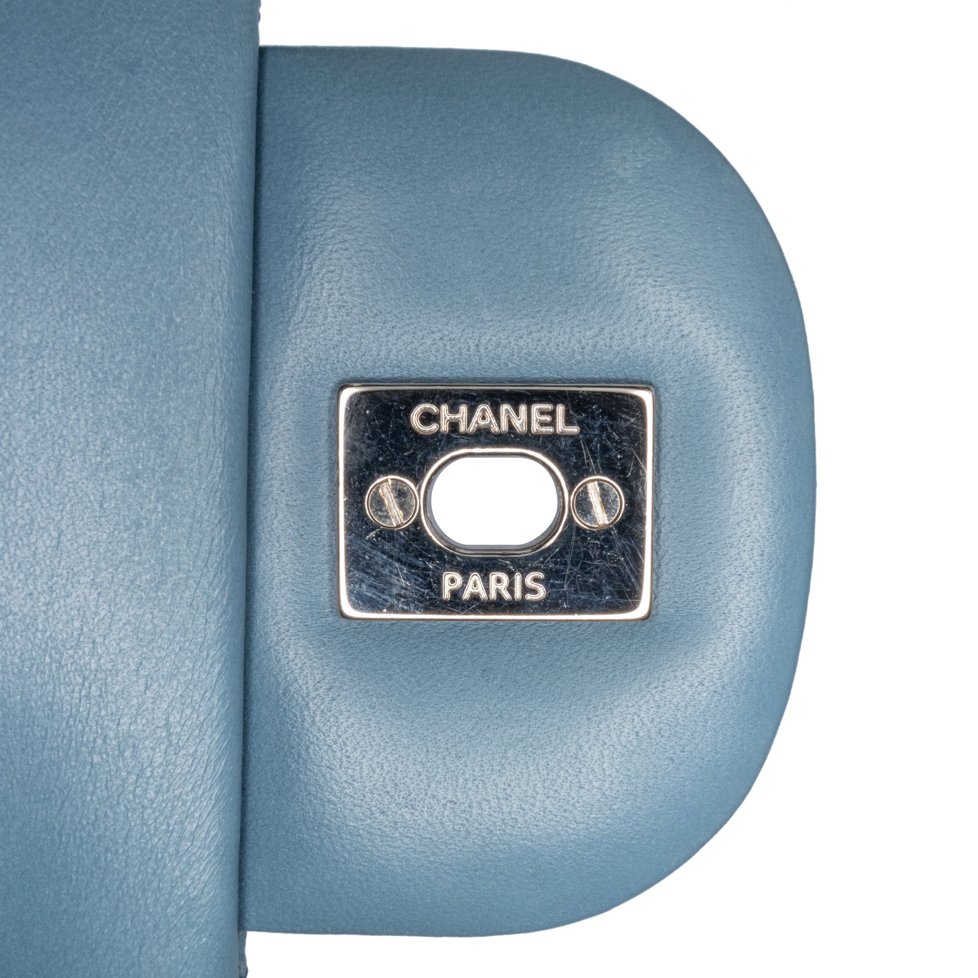 Chanel | Pre-Owned Jumbo Classic Lambskin Double Flap - II | Blue/Dark Blue