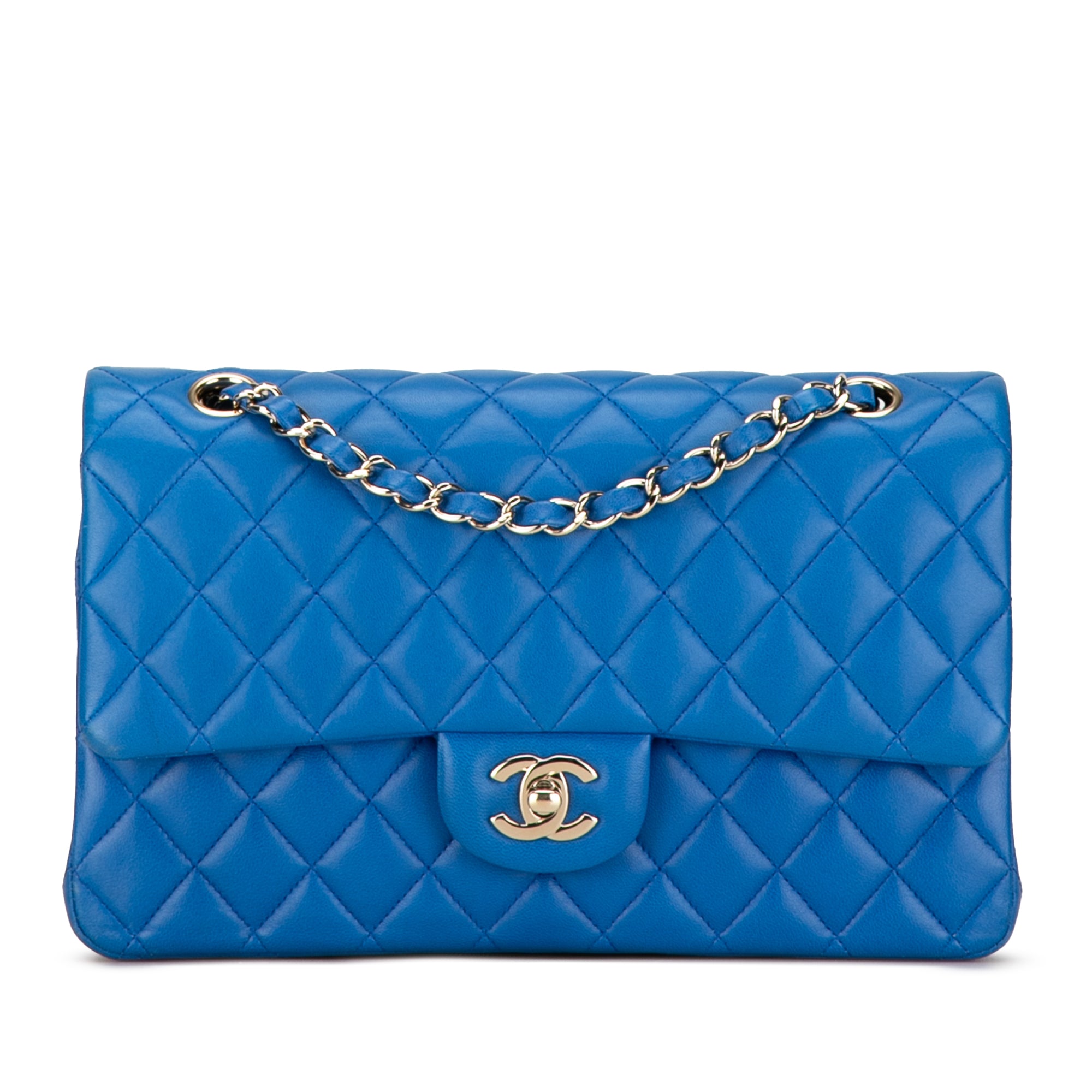 Chanel | Pre-Owned Medium Classic Lambskin Double Flap | Blue