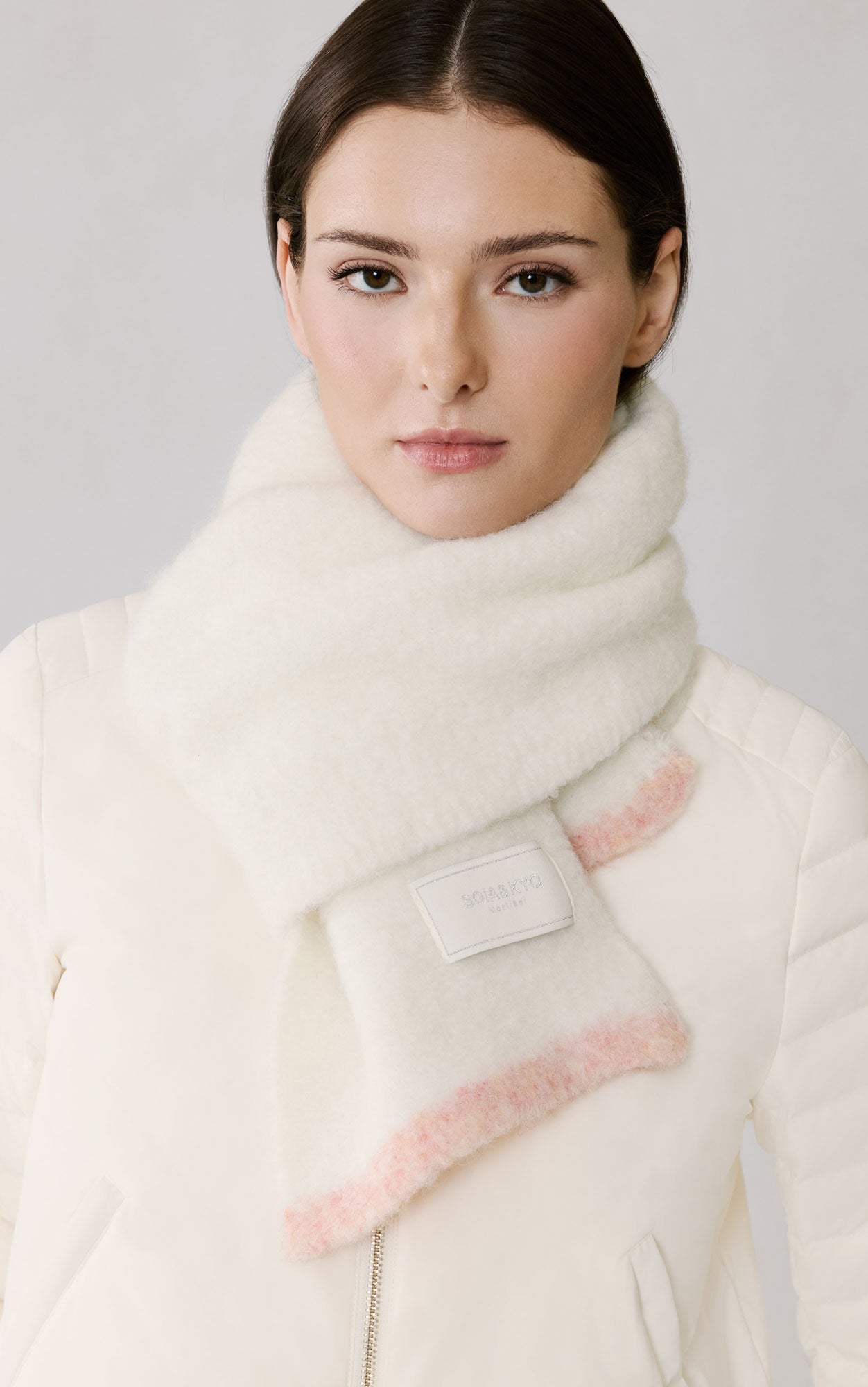 Tamia Scarf In Mohair | Powder