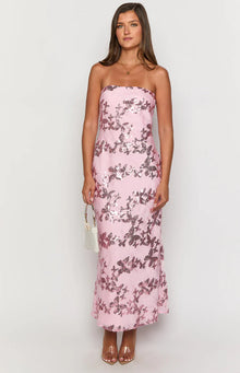 Tari Butterfly Sequin Maxi Dress | Pink