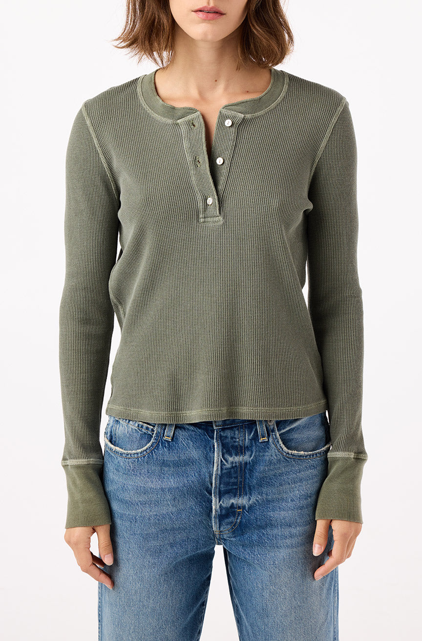 Thermal Henley Tee | Tea Leaf