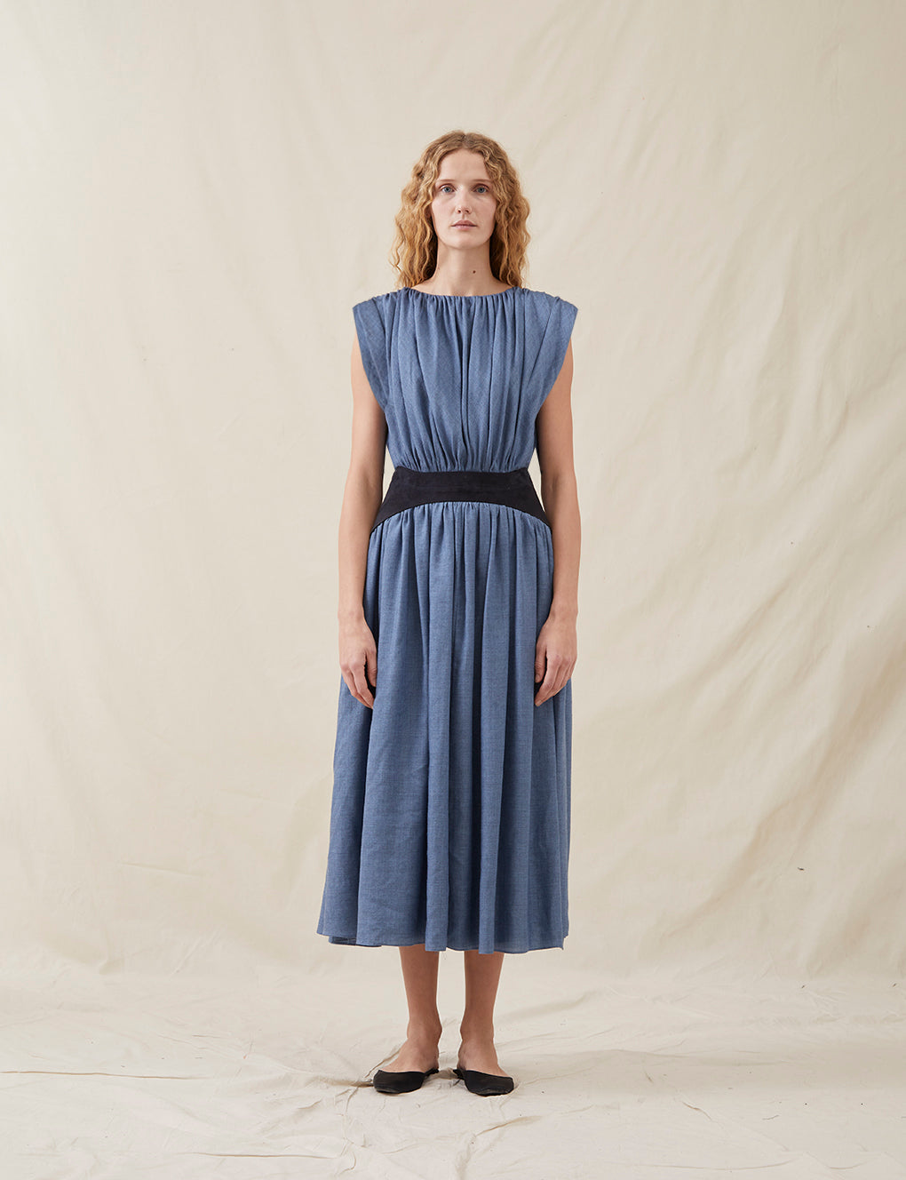 Womens | The Soft Gathered Dress | Chambray