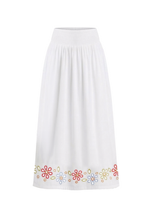 Womens | Noreen Skirt Embroidered Eyelet | Optic White