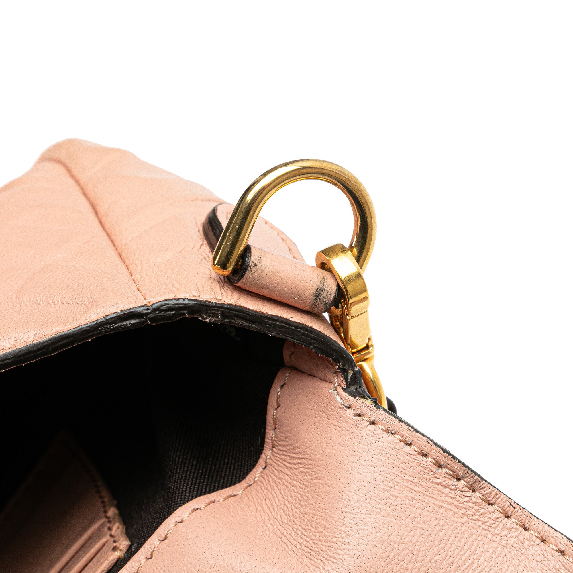 Fendi | Pre-Owned Mini Zucca Embossed Leather Baguette Satchel | Pink/Light Pink