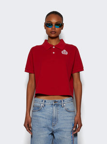 Women | Sporty & Rich | H&w Crest Pique Polo Shirt | Ruby