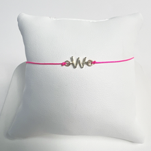 Friendship Initial Bracelet | 10K Yellow Gold | Hot Pink