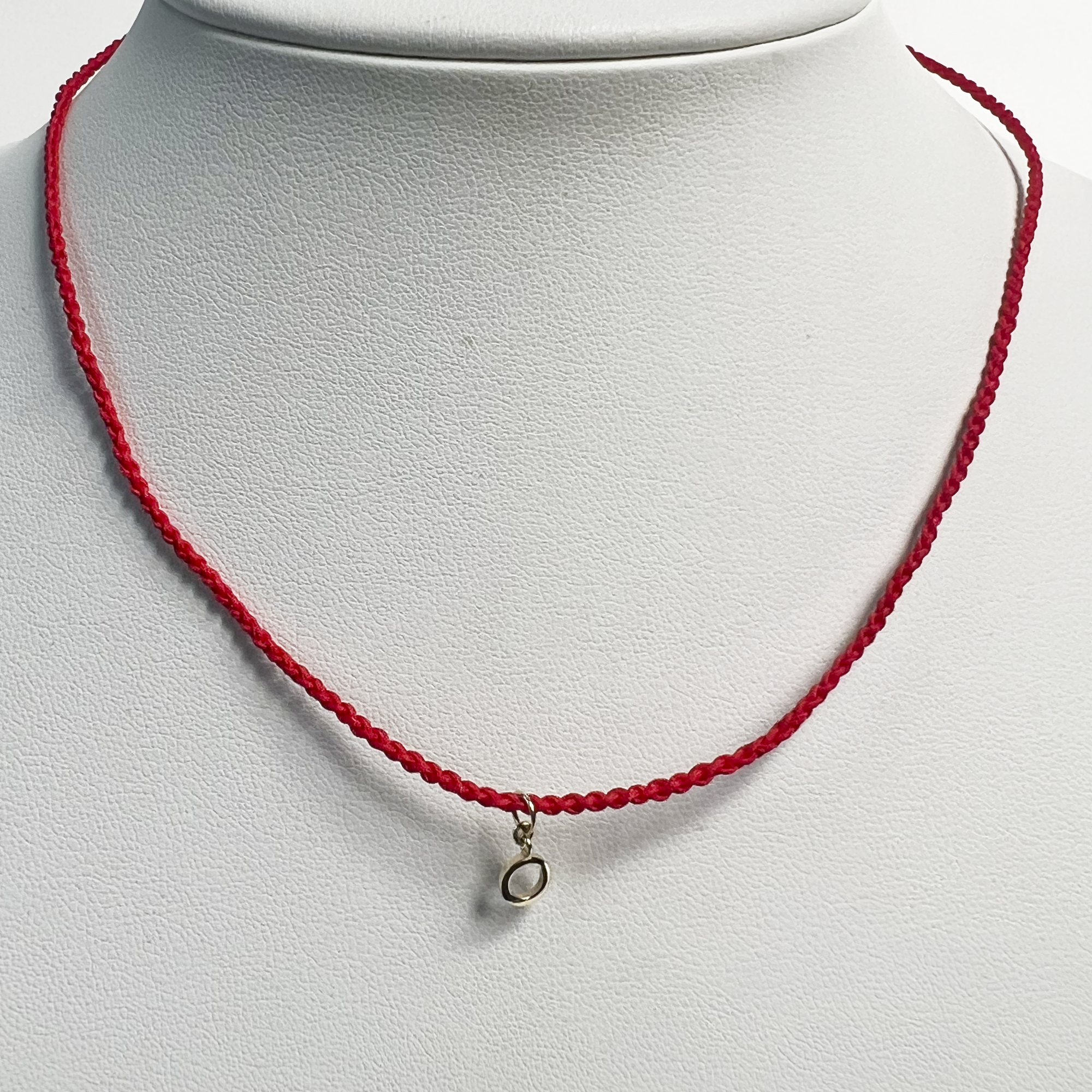 Friendship Initial Necklace | 10K Yellow Gold | Red