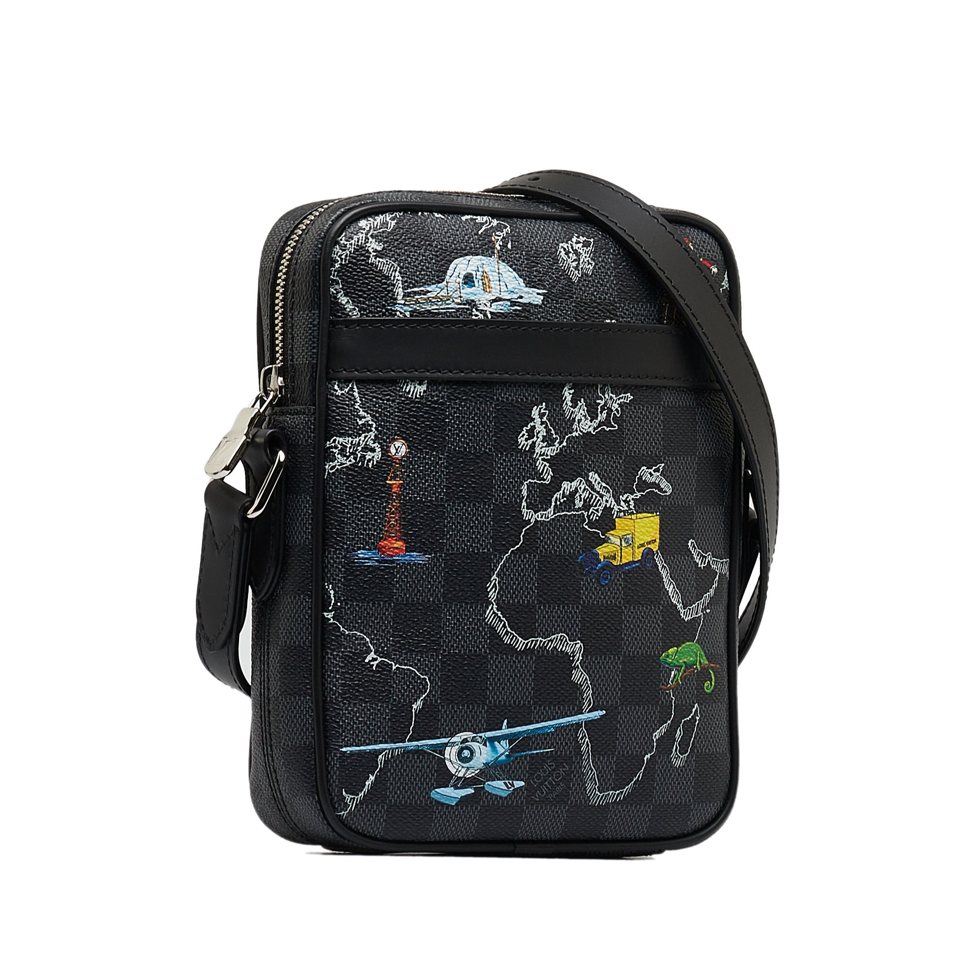 Louis Vuitton | Pre-Owned Damier Graphite Renaissance Map Danube Slim PM - II | Black