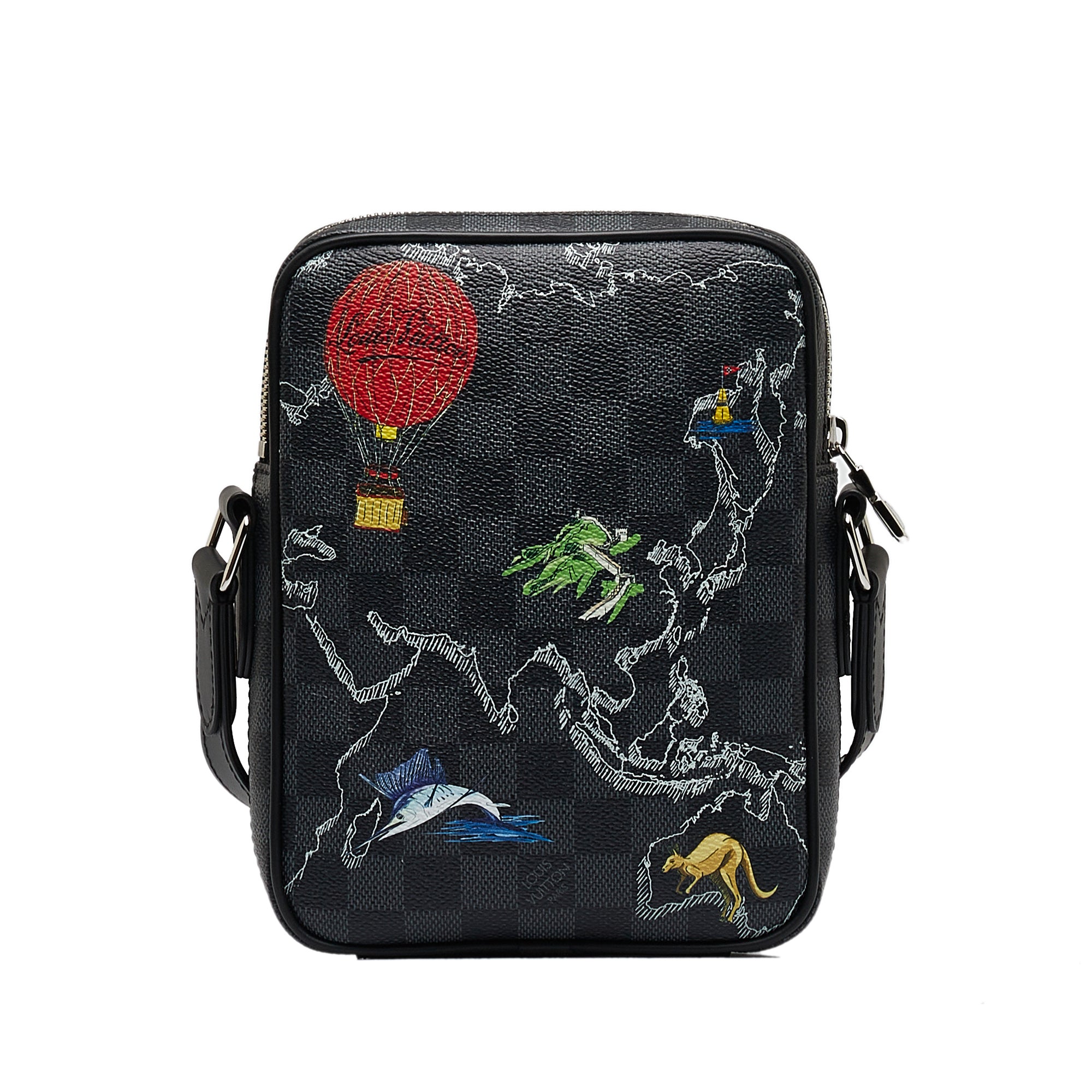 Louis Vuitton | Pre-Owned Damier Graphite Renaissance Map Danube Slim PM - II | Black