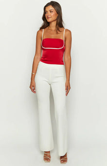 Tamra Low Back Top | Red