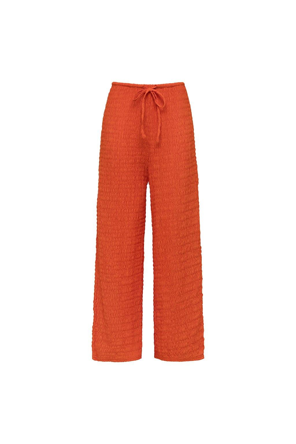 Drawstring Wide Leg Pant | Tangerine