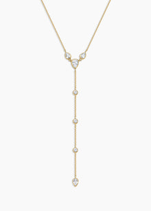 Tay Lariat | Clear Crystal | 14K Gold Plated