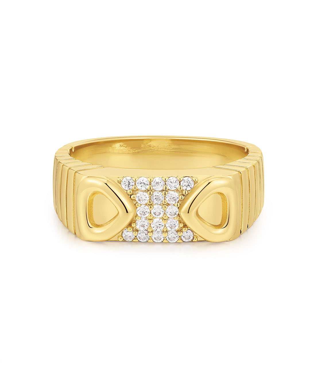 The Cannoli Ring | Cubic Zirconia | Gold