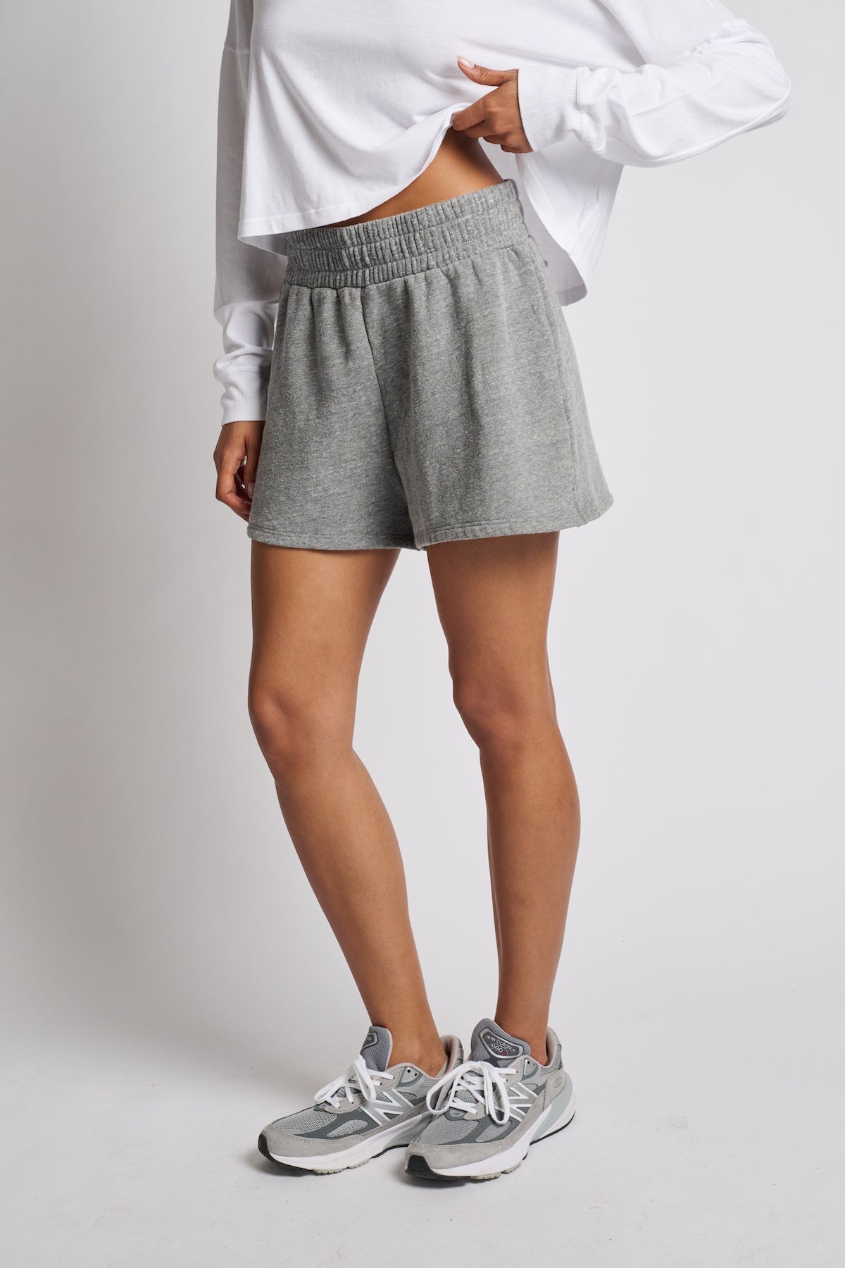 Year of Ours | The Pe Sweatshort | Light Heather Grey