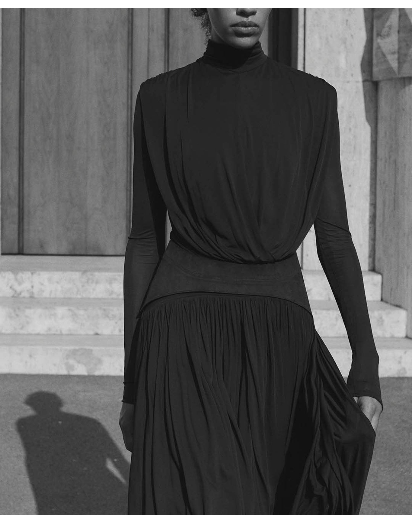 The Draped Jersey Dress | Black