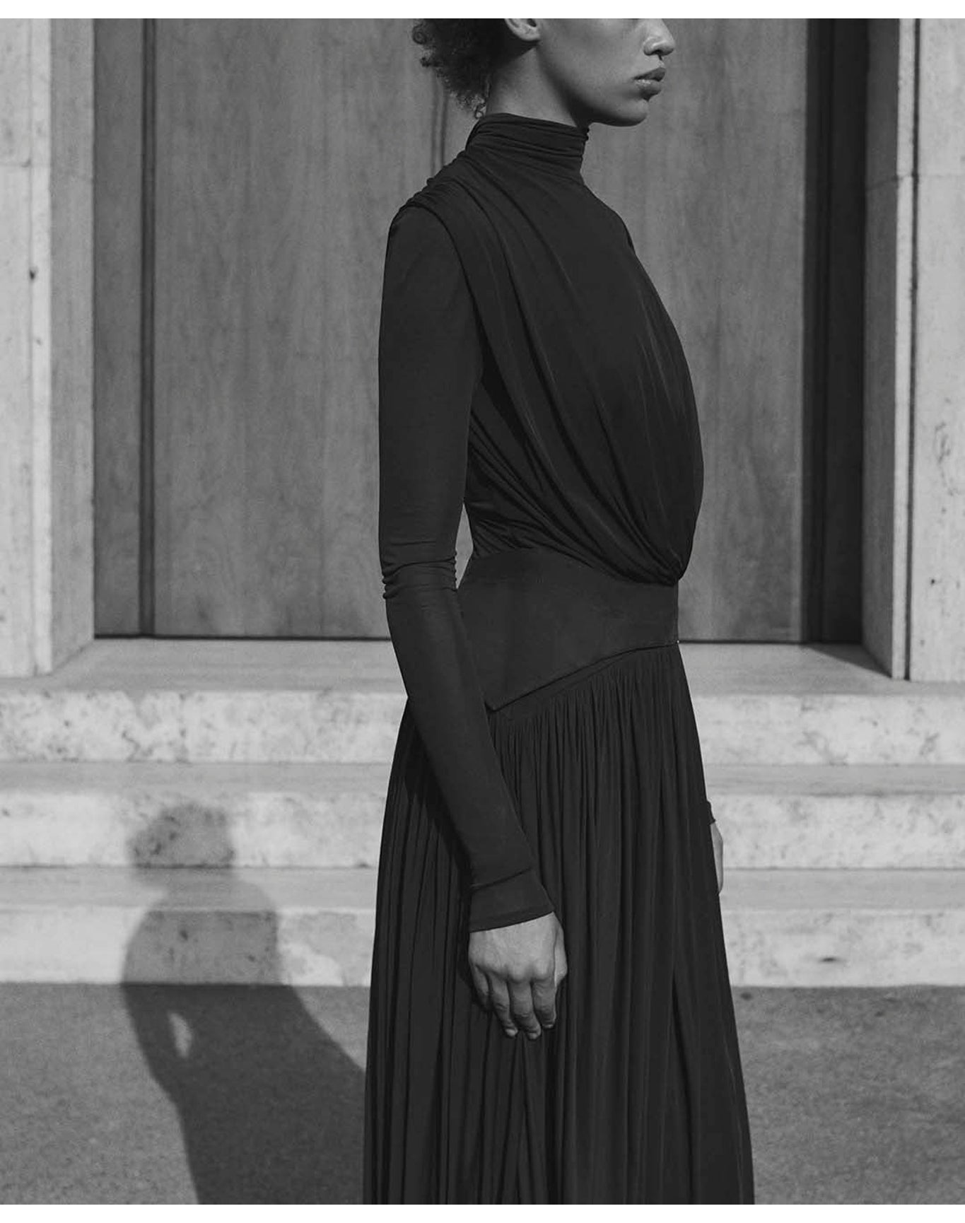 The Draped Jersey Dress | Black