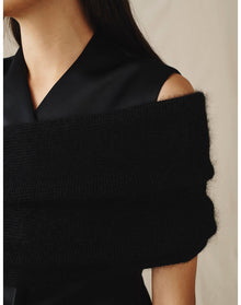 The Evening Wrap in Silk Mohair | Black