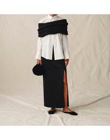The Evening Wrap in Silk Mohair | Black