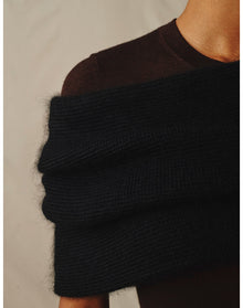 The Evening Wrap in Silk Mohair | Black