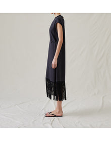 The Fringe Dress | Washed Black