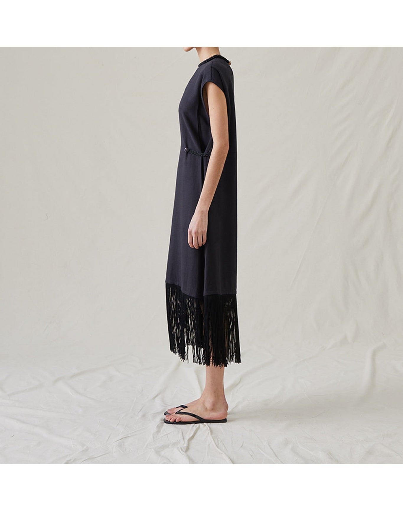 The Fringe Dress | Washed Black
