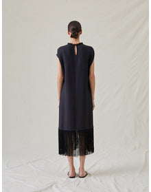 The Fringe Dress | Washed Black