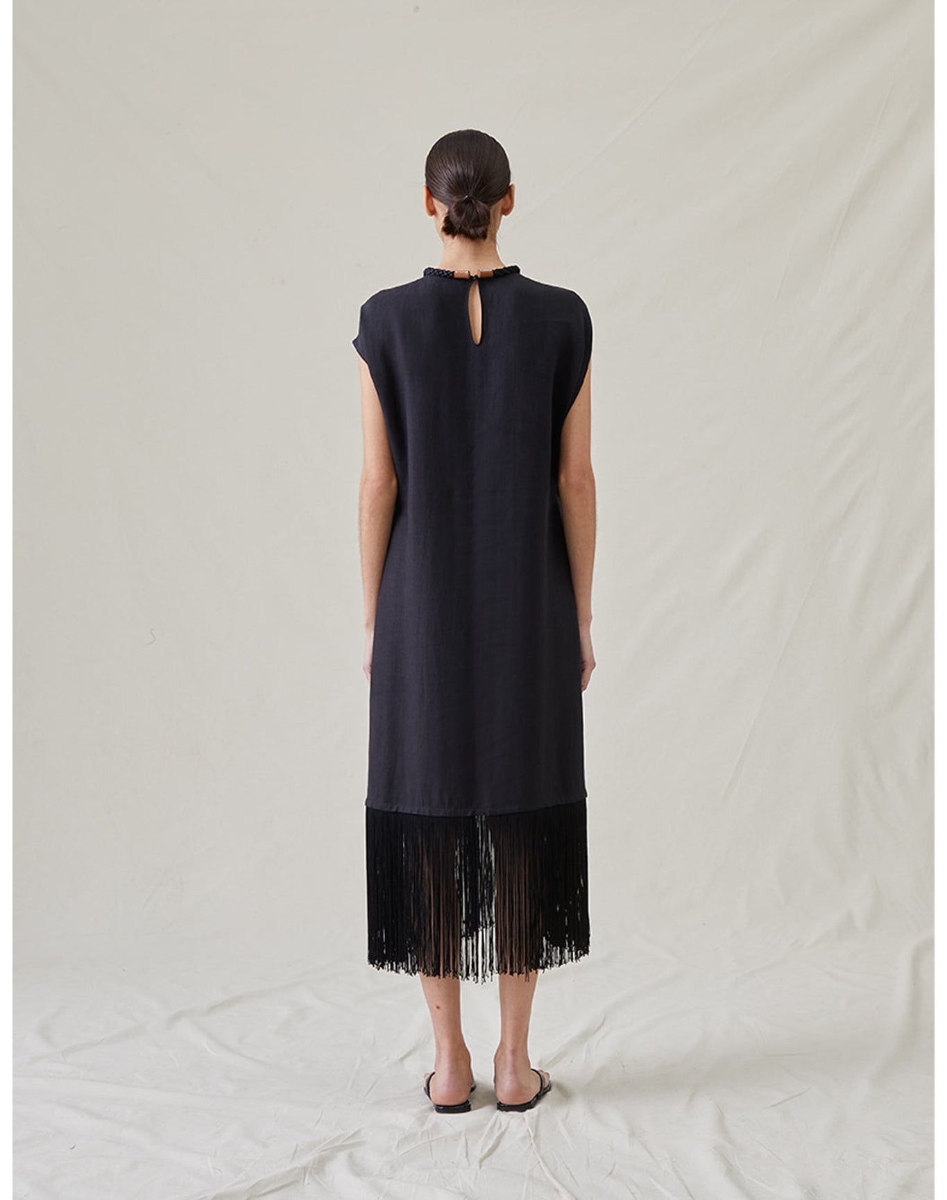 The Fringe Dress | Washed Black