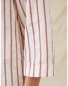 The Mini Caftan In Ticking Stripe | Washed Burgundy