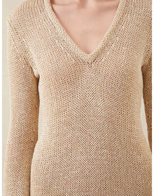 The Open-Weave Mini Dress | Straw Melange