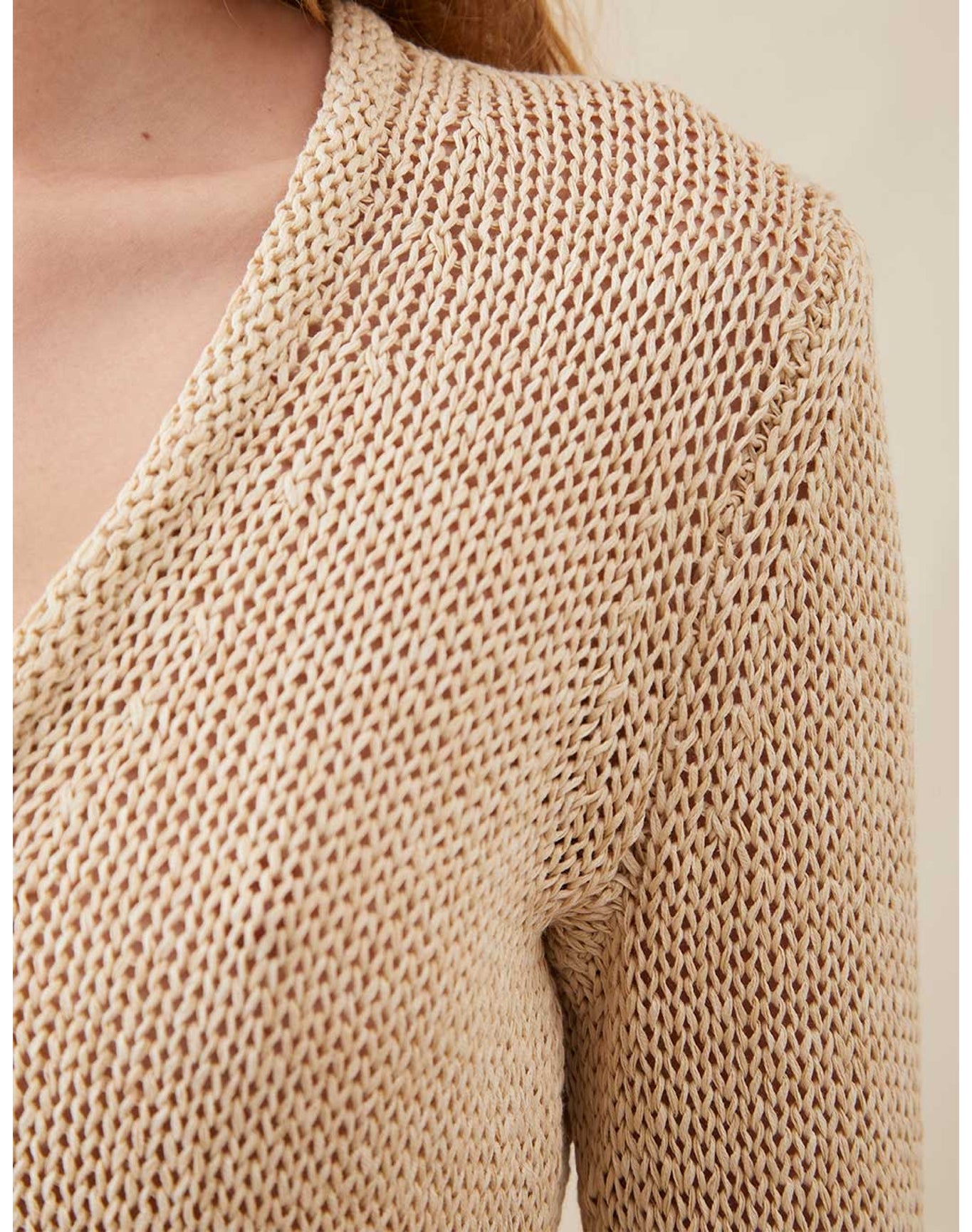 The Open-Weave Mini Dress | Straw Melange