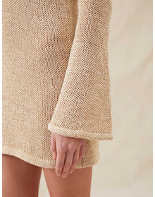 The Open-Weave Mini Dress | Straw Melange