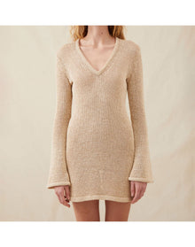 The Open-Weave Mini Dress | Straw Melange